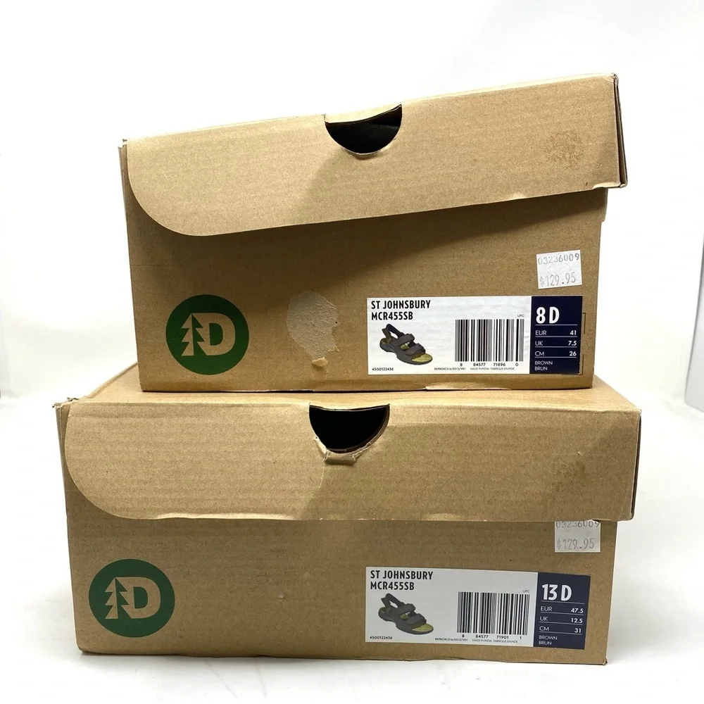 Dunham St. Johnsbury Leather Sandals Brown Waterproof Men’s NIB